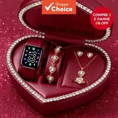 Relógio LED Para Mulheres | Feminino Conjunto De Joias Da Moda 5 Peças (Sem Caixa