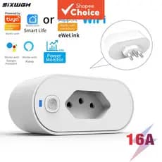 Dispositivo De Segurança Elétrica WiFi Tomada Inteligente Para Tuya Smart Life APP Controle Voz Funciona Com Alexa E Cas