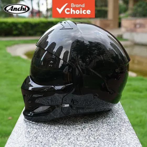 Capacete de motocicleta vintage ultraleve, cobertura total do rosto, concha em ABS, unissex para moto