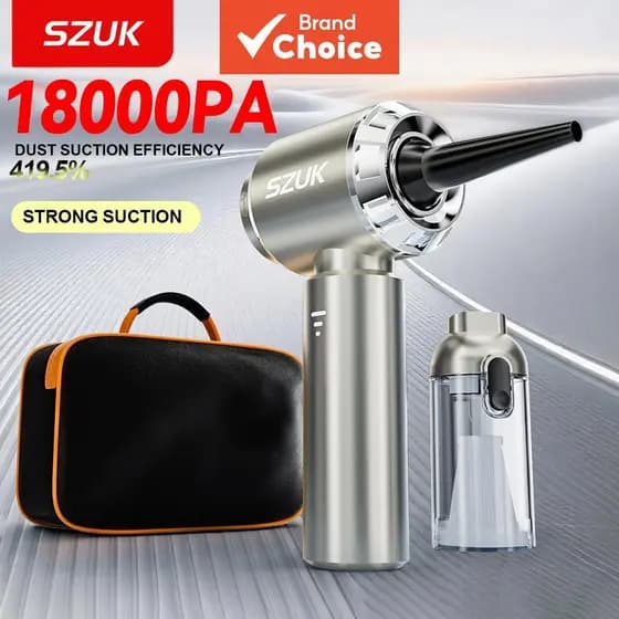Aspirador de pó portátil SZUK para carro, sem fio, sucção potente, baixo ruído, limpeza profunda