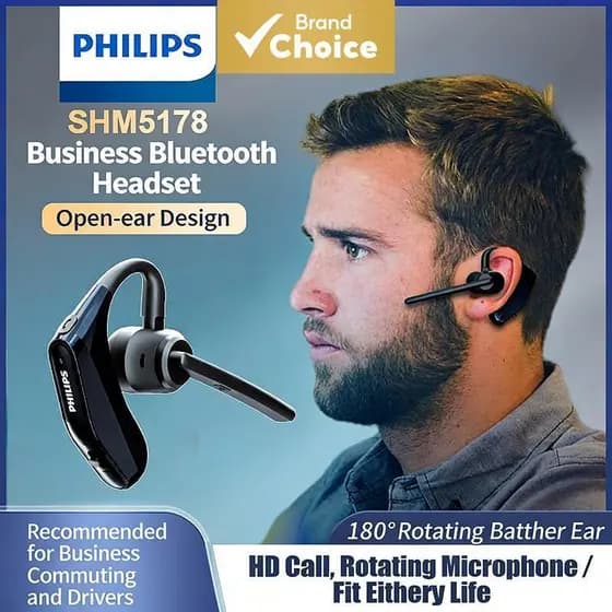 Fones de ouvido Philips SHM5178 sem fio, Bluetooth, fone de ouvido para negócios, fones de ouvido estéreo HiFi HD com