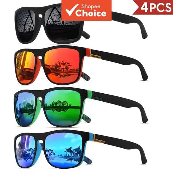 1/3/4PCS Óculos de Sol Esportivos Clássicos Masculinos com Armação Leve em PC UV400 para Dirigir, Pesca, Ciclismo
