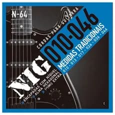 Encordoamento Guitarra N-64 Nig .010” + Palheta