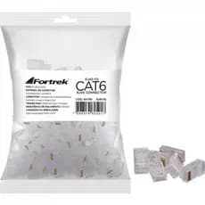 Conector RJ45 Cat6 Fortrek pacote com 100un