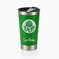 Copo Do Palmeiras Personalizado Térmico C/ Tampa E Abridor 475ml