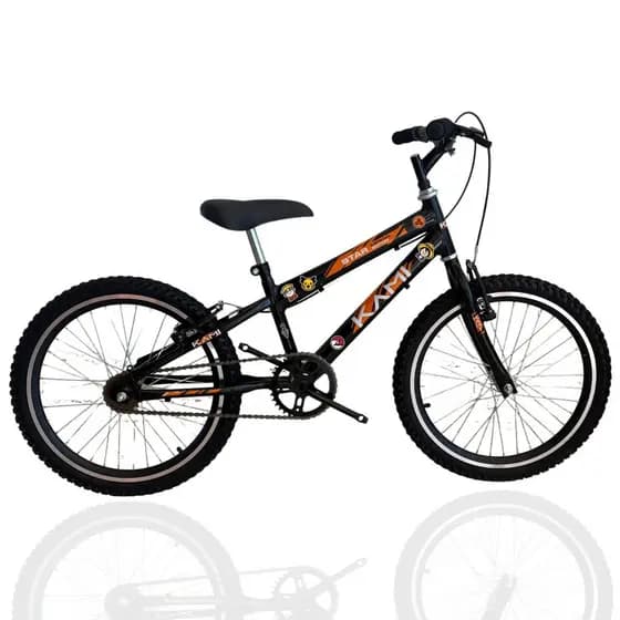Bicicleta Infantil Star Kid Anime Menino Masculino Aro 20 Preto Criança Bike