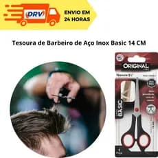 Tesoura De Barbeiro de Aço Inox Basic 14 CM - Cabelo - Tesoura de Barbeiro - Original Line - Basic