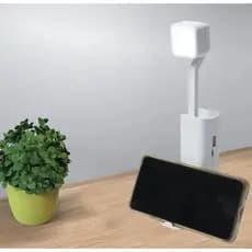 Luminária Abajur 4 em 1 Suporte de celular Lanterna Power bank Recarregavel Premium