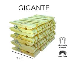 Prendedor de Roupas Madeira Gigante 60 Unidades