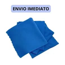 Pano Microfibra 3 Unidades Flanela Azul Limpeza Multiuso