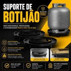 Suporte Base Muito Resistente de Plástico Preto para Botijão de Gás