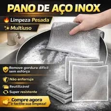 Pano de Aço Limpeza Malha Reutilizável Cozinha Limpa Louça Fogão Tira Crosta Brilho LIMPEZA PESADA