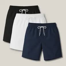 kit Bermuda tactel masculino com elastano academia short com ziper para treino piscina praia verao