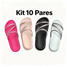 10 Pares Papete Birken Sandália Plataforma Feminina Com Brilho Tiras Com Glitter