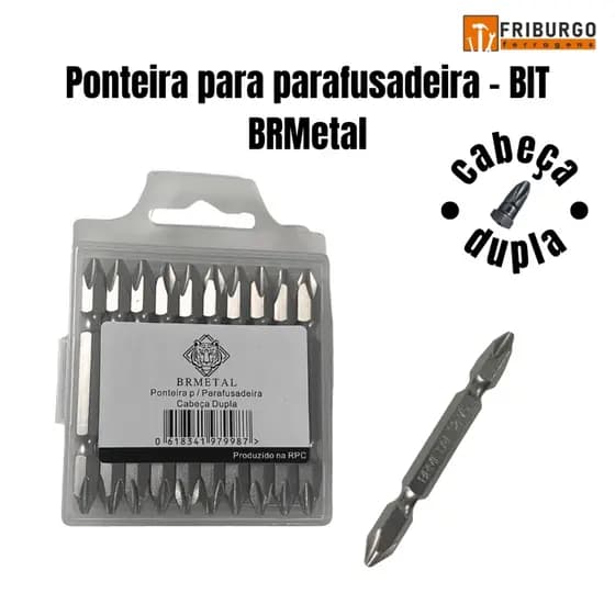 1UND/ 2 UNDS/ 3UNDS Ponteira para Parafusadeira - BIT - Cabeça DUPLA - BR Metal