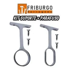Suporte Central Oval Ou Redondo com Parafusos Para Tubo de Cabideiro Arara Guarda Roupas