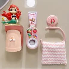 Dispensador de pasta de dentes sem furos, suporte de parede para copo de enxaguante bucal infantil e porta-escovas de de