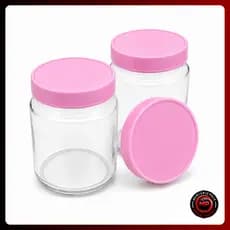 Kit 6 Potes de Vidro 200ml para Armazenamento de Leite Materno Tampas Rosa Plasticas BPA Free