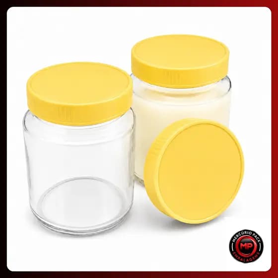 10 Potes De Vidro Frasco 200ml Com Tampas Plasticas Amarela BPA Free Armazenamento de Leite Materno