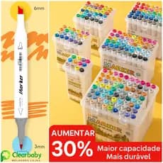 Conjunto de Marcadores Artísticos Brancos - Canetas de Ponta Dupla, Disponível em 36/48/60/80/100/120 Cores