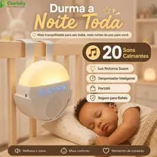 Maquina de Ruido Branco para Bebes com Multiplos Sons Relaxantes Auxílio para dormirLuz Noturna Temporizador USB Recarre