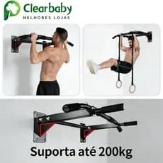 Barra de fixação na parede para barra fixa suporta até 200kg em aço carbono estável e durável 95cm