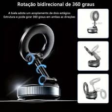 Suporte Magnético Universal 360° Dobrável para Celular  Suporte Versátil e Estável para Carro Mesa e Escritório