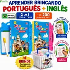 Livro Sonoro Interativo para Crianças Português e Inglês Livro Ilustrado Bilíngue  Brinquedo Educativo Sensível ao Toque