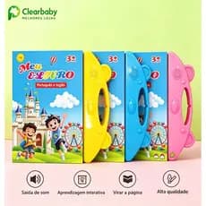 Livro Interativo com Som Infantil Bilingue PT EN  PT EN Brinquedo interativo Educativo Brinquedo Aprimoram compreensão