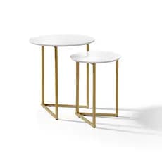 Mesa Lateral Pé De Ferro Dourado Estilo Industrial