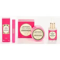 Kit Cuidados com Unhas e Cutículas - SOS Cutículas Perfeitas + Cera Nutritiva + Óleo Fortalecedor - Linha Pink Granado