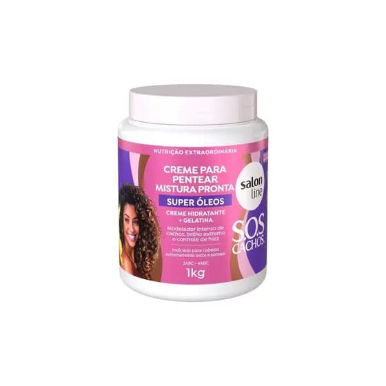 Creme Para Pentear Gel Creme SOS Cachos Super Óleos 1kg Salon Line