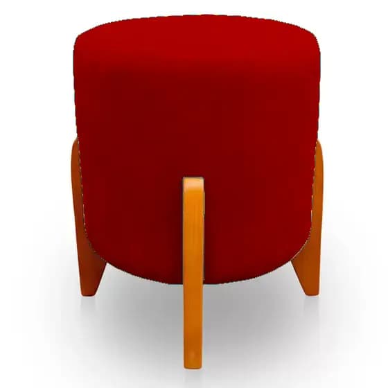 Puff Banqueta Decorativo Eloa Suede Vermelho - Kimi Design