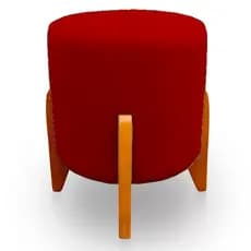 Puff Banqueta Decorativo Eloa Suede Vermelho - Kimi Design