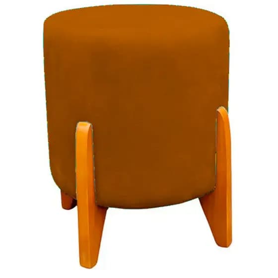 Puff Decorativo Thor Pés Em Madeira Tecido Suede Terracota Kimi Design