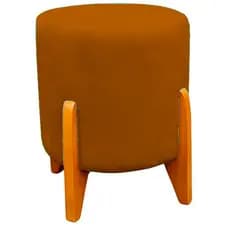 Puff Decorativo Thor Pés Em Madeira Tecido Suede Terracota Kimi Design