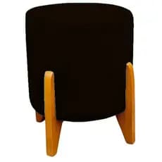 Puff Decorativo Thor Pés Em Madeira Veludo Preto Kimi Design