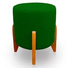 Puff Decorativo Thor Pés Em Madeira Veludo Verde Kimi Design