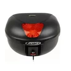 Bauleto / Bau Para Moto 35 Litros Glider Reforçado - Para 1 Capacete - Lente Vermelha e Lente Prata