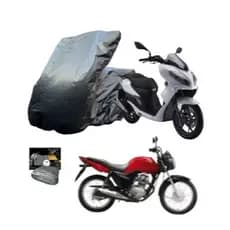 Capa Para Motos - Proteção Contra Sol e Chuva - Cor Prata - Impermeável - Marca HWS