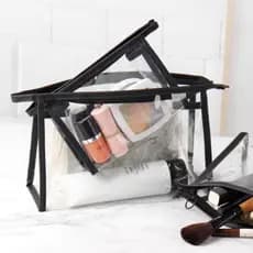 KIT 2 Necessaire de PVC  (grande + pequeno) bolsa de cosméticos transparente à prova d'água portáti