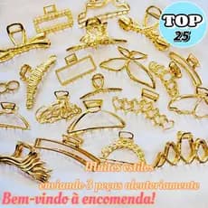 kit com 3 pcs clipe de metal oco estilo aleatório feminino