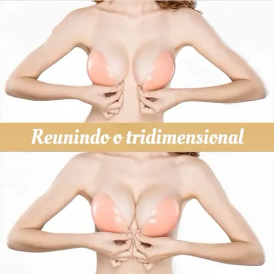 Kit com 2/4/6 - Sutiã de silicone invisível com enchimento e bojo, para aumento e elevação dos seios