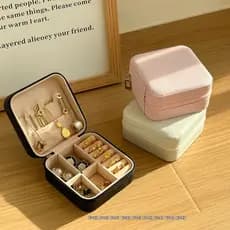 KIT 12 pcs Porta Jóias Portátil  Caixinha Bolsa de Armazenamento Colar Brincos Anéis