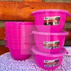 Kit Potes Mantimentos Neon Jogo 1L Plástico Porta Alimentos Organizadores de Cozinha Marmita Pink, Rosa