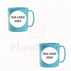Canecas de plásticos personalizadas com adesivo vinil 450ml cores variadas