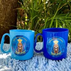 10-15-20 Canecas Adesivadas de Plástico Nossa Senhora Aparecida Para Festa lembrancinha Aniversários Festa Religião