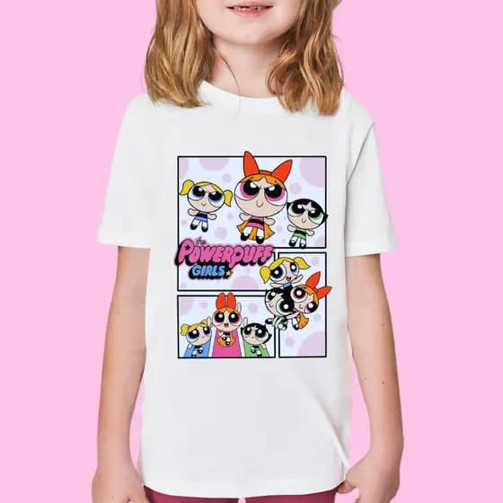 CAMISETA CAMISA  BLUSA INFANTIL JUVENIL MANGA CURTA DESENHO ANIMADO MENINAS SUPER PODEROSAS