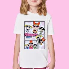 CAMISETA CAMISA  BLUSA INFANTIL JUVENIL MANGA CURTA DESENHO ANIMADO MENINAS SUPER PODEROSAS