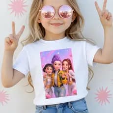 CAMISETA CAMISA BLUSA DESENHO ANIMADO TENDÊNCIA EM ALTA GUERREIRAS DO K-POP INFANTIL JUVENIL